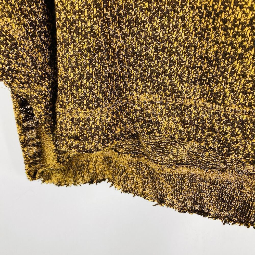 Umgee Size Large Frayed Hem Pullover Sweater Yellow Cotton Blend - Picture 3 of 5